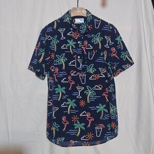 Chubbies The Neon Lights Men's  1/4 Button SS - Navy Graphic - Sz M*